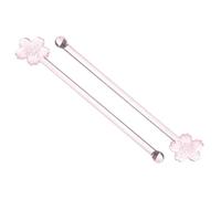 SOLUSTRE 2Pcs Reusable Glass Coffee Stir Stirrers with Heart Top Decorative Swizzle Sticks for Cocktail Juice Iced Tea and Coffee Mixing Suitable for Glasses and Mugs