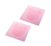 SOLUSTRE 2pcs Reusable Pink Cartoon Bear Silicone Stretch Bowl Covers Food Grade Lids with Airtight Seal Heat Resistant Silicone Film for Microwave Oven Refrigerator and Travel Use