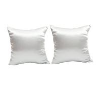 SOLUSTRE 2pcs Satin Square Pillowcase Wrinkle Stain Resistant Throw Pillow Covers for Sofa Car Bedroom Home Decor Gray