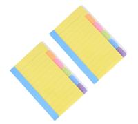 SOLUSTRE 2pcs Self-stick Notes Planner Notebook Set with Easy Repositioning and Reusable Paper and Pp Material, for School and College Use by Students and Teachers Random Color