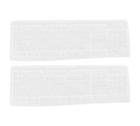 SOLUSTRE 2pcs Silicone Keyboard Cover, Compatible with Logitech MK270, Ultra Thin, White, Transparent, Water & Dust Resistant