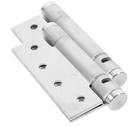 SOLUSTRE 2pcs Silver Aluminum Alloy Self Closing Door Hinges for Screen Door with Adjustable Spring Mechanism Easy to Install Suitable for Bathroom and Laundry Room