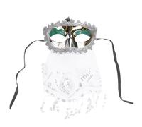 SOLUSTRE 2pcs Silver Veil Cosplay Mask with Random Frame Color for Halloween Masquerade Venice Belly Dance Carnival Party Half Face Mask Random Color