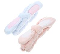 SOLUSTRE 2pcs Skin Care Headbands for Women with Secure Hold and Multifunctional Design, Soft Cloth Material, Cute and Fashionable Style for Spa and Face Washing