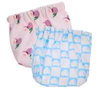 SOLUSTRE 2pcs Small Make up Bag Purse Lipstick Case Oxford Composite Knitted Fabric Delicate Printed Patterns Easy to Open One Hand Operation Assorted Color Daily Travel Storage for Women