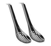 SOLUSTRE 2pcs Stainless Steel Small Slotted Serving Spoon Kitchen Utensils for Draining and Straining Compact for Easy Storage Easy to Clean Minimalist Design for Everyday Use