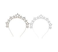 SOLUSTRE 2pcs Star Rhinestone Hairbands for Women Sparkly Wedding Head Accessories Comfortable Fit Non Slip Party Hairbands for Brides