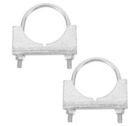SOLUSTRE 2pcs U Clamp Metal Stock Clamp U-Shaped Hoop Buckle Aluminized Zinc Plate Silver for Water Pipe Water Lines Poultry Farm