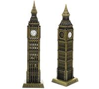 SOLUSTRE 2pcs Vintage Alloy Big Model Metal Building Ornament for Home Decor Handmade London Landmark Statue Compact and Architectural Souvenir for Wedding and Family Gatherings