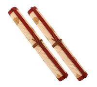 SOLUSTRE 2pcs Vintage Canvas Paint Brush Roll-up Case for Beginner Artists - Chinese Calligraphy Brush Holder and Watercolor Organizer Portable Artist Pen Storage for Travel and Home