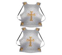 SOLUSTRE 2pcs Vintage Roman Armour for Detailed Cross Chest Plate Easy Wear Armour for Boys Authentic Historical Design for Cosplay Party Role Play