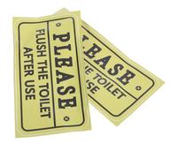 SOLUSTRE 2PCS Vinyl Restroom Sticker Toilet Flush Reminder Decal for Office Home Public Bathrooms Oil Resistant Bathroom Etiquette Sign with Firm Adhesion Easy to Clean