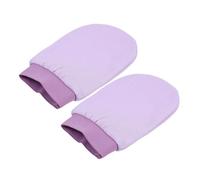SOLUSTRE 2pcs Violet Polyester Back Exfoliating Bath Towels and Double-Sided Thickened Body Scrub Gloves Set for Shower and Spa Use