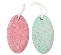 SOLUSTRE 2pcs Volcano Stone Foot Pumice Set Storage Box Natural Foot File for Dead Skin Removal and Softening Dry Hard Skin for Pedicure and Care Random Color