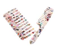 SOLUSTRE 2pcs Wide Tooth Detangle Hair Comb for Curly Hair with Handle Acetate Plate Material