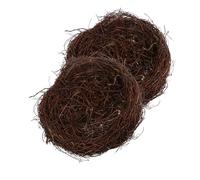 SOLUSTRE 2Pcs Woven Bird Nest Ornament Creative Rattan Bird Nest Decoration for Garden House Desktop and Balcony Lightweight and