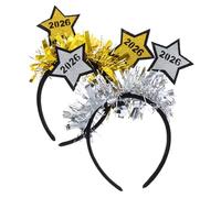 SOLUSTRE 2pcs Year Headbands Glitter Star Sequins Hair Bands Festive Party Accessories for Celebrations Graduation and Holiday Events