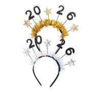 SOLUSTRE 2pcs Year Headbands Star Glitter Hairbands for Years Eve Party Supplies Comfortable Lightweight Festival Hair Accessories in Gold and Silver for Family Gatherings and Company