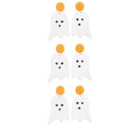 SOLUSTRE 3 Pairs Halloween Ghost Earrings for Women, Lovely Polymer Clay Drop Earrings in White, Lightweight Copper Material with Distinctive Design, for Halloween Party and Photo