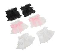 SOLUSTRE 3 Pairs Lace Sleeves Elegant Bow Detailing, Lightweight and Professional-level Touch Fake Wrist Cuffs for Nail Art Photography and Wedding Accessories