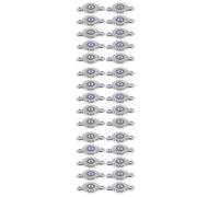 SOLUSTRE 30 Pcs Silver Alloy Evil Eye Charm Bracelet with Versatile Use and Oil Drip Feature, Unique Design for Bracelet Making and DIY Jewelry, for Women