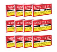 SOLUSTRE 30pcs Fasten Your Labels Sticker Reminder to Fasten Copper Material Red Colour Easy to Read for Taxis and Buses Safety Signs