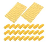 SOLUSTRE 30pcs Natural Beeswax Foundation Beehive Wax Frame Sheets for Beekeeping Tools, Yellow Waxed Coated Honeycomb Sheets with Fine Texture, for DIY Candle Making and Relaxing Evenings