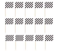 SOLUSTRE 360pcs Checkered Flag Cake Toppers Race Car Cake Picks Black And White Racing Flags Decorations For Men Kids Boys Race Car Theme Birthday Party Supplies