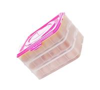 SOLUSTRE 3layer Plastic Egg Carton Cover Pink Egg Tray for Refrigerator Storage Home Kitchen Organization