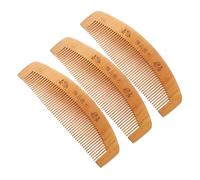 SOLUSTRE 3pcs Anti-static Wooden Comb Portable Engraved Hairdressing Combs for Scalp Care Detangling Curly Thick Hair Smooth Teeth Design for Men Women