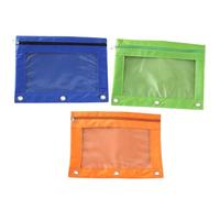 SOLUSTRE 3pcs Binder Pencil Pouch 3 Ring Binder Pouch Oxford Cloth Tear-Resistant Wear-Resistant Zipper Pen Holder for Office and School Use