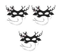 SOLUSTRE 3pcs Black Spider Antler Half-face Mask for Women Comfortable Fit Halloween Masquerade Party Mask Non-woven Fabric Gothic Venetian Style for Banquets and Halloween Events
