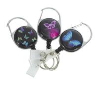 SOLUSTRE 3pcs Butterflies-Pattern Badge Holders Badge Clips Abs Zinc Alloy Adorable Craftsmanship Organizing Cards Presenting Work for Office Workers and Medical Professionals