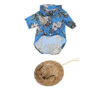 SOLUSTRE 3pcs Dog Summer Accessories Set Including Lightweight Straw Sun Hat, Sunglasses and Xxl Shirt, Easy to Put and Take, for Outdoor Activities and Small Dogs
