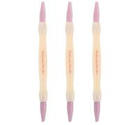 SOLUSTRE 3pcs Dualhead Plastic Nail Buffing Tool Nail Cuticle Pusher Washable Fine Polishing Pen for Manicure and Maintenance