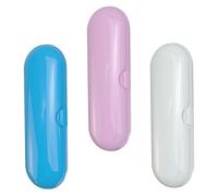 SOLUSTRE 3pcs Electric Toothbrush Holder Portable Toothbrush Storage Box with Leak-Proof Pp Material Unique Creative Design in Blue Pink White for Travel Bathroom Use