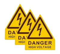SOLUSTRE 3pcs Electrical Warning Stickers High Voltage Safety Signs Self-adhesive Pvc Decals for Machinery and Equipment with Visibility Safety Reminder Suitable for Workplace
