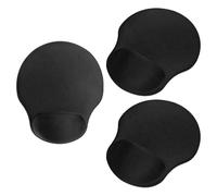 SOLUSTRE 3pcs Ergonomic Memory Foam Mouse Pad with Wrist Rest, Non-Slip Small Computer Gaming Mouse Mat for Office and Home Use, Black Wrist Support Cushion