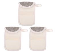 SOLUSTRE 3pcs Exfoliating Soap Bags Flax Material Foaming Soap Net Pouches Black Holding Bags for Face Washing and Bathroom Use