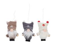 SOLUSTRE 3pcs Faceless Hanging Doll Christmas Tree Pendants Set with Lanyard Cute Old Man Shape Ornaments for Tree Party Window Door Decoration Classic Festive Xmas Hanging Figurines