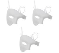 SOLUSTRE 3pcs Halloween One Eyed Masquerade Half Face Mask | ABS Lightweight Wear, Luxury Lace Retro Style, Fits Most Adults for Cosplay Parties and Wedding Entertainers