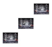 SOLUSTRE 3pcs Halloween Photography Backdrop Vinyl Horror Pattern Printing, Suitable for Halloween Theme Party Decorations, Indoor or Outdoor Use, Can be Hung on Tree Branches