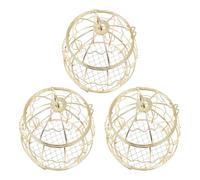SOLUSTRE 3pcs Hanging Bird Feeder for Outdoor and Balcony Use, Iron Material with Smooth Surface and Easy to Clean, Decorative Suet Ball Holder for Wild Bird Feeding