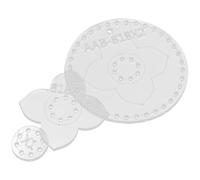 SOLUSTRE 3pcs Keychain Stencils Templates for DIY Acrylic Classic White Easy to Clean Reusable Large Circle Small Circle Flower Shapes for Craft Projects