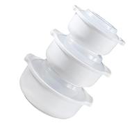 SOLUSTRE 3pcs Kitchen Food Storage Container Food Preservation Container Microwave Safe White Grade Pp Material for Refrigerator and Freezer Use