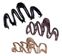 SOLUSTRE 3pcs Large Matte Claw Hair Clips for Women with Wave Structure Design Plastic Hair Clamps Practical and Versatile for Daily Wear and Styling