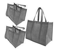 SOLUSTRE 3pcs Large Reusable Grocery Tote Bag Set Portable Stand Up Bottom Shopping Bags for Groceries Beach Travel and Daily Use Lightweight Easy Storage Grey