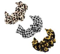 SOLUSTRE 3pcs Leopard Scrunchie Watch Strap Elastic Watch Band Cloth Art Band Fashionable Creative Lightweight Comfortable for Wearing Business Occasions Daily Work Assorted style