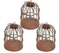 SOLUSTRE 3pcs Miniature Iron Birdcages Decorative Small Bird Cage Set with Vintage Wire Bird Cage Shape, Easy to Hang and Carry, for Garden and Doll House Accessories