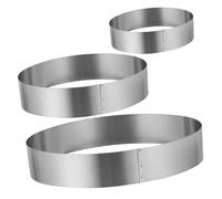 SOLUSTRE 3pcs Non-Stick Mousse Cake Mold Stainless Steel Baking Rings with Live Bottom for Easy Demoulding DIY Round Cake Cutters for Pastry and Dessert Presentation